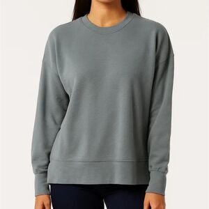 Aerie | Women Gray Green Sweater Oversized Crewneck Loungewear Relaxed Fit S